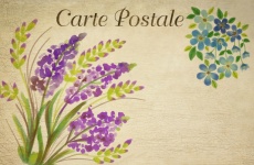 Vintage floral postcard art