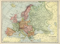 Vintage mapa Evropy