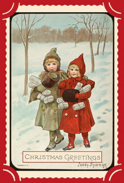 Christmas Children Vintage Card Free Stock Photo - Public Domain Pictures