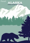 Manifesto di viaggio dell'Alaska