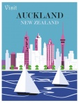 Auckland New Zealand Travel Poster