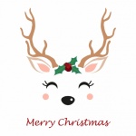 Cartone animato carino cervo di Natale