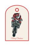 Christmas Santa Motorbike Label
