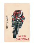 Christmas Santa Motorbike Postcard