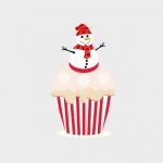 Christmas Snowman Cupcake