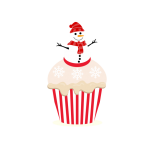 Cupcake al pupazzo di neve di Natale