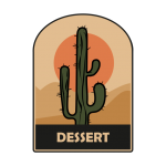 Desert Cactus Sunset Label