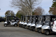 Golf Carts At Course Background