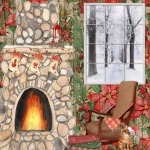 Cozy Winter Fireplace Scene