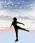 Silhouette Ice Skater Illustration