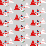 Snowmen And Trees Background