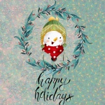 Snowman wreath Happy Holidays