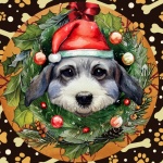 Ghirlanda di faccia di cane di Natale