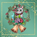 Christmas Cat Wreath