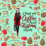 Woman Christmas Coffee Poster