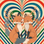 Valentine Love Fox Illustration