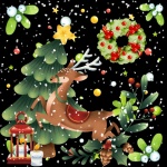 Snowy Reindeer Christmas Tree