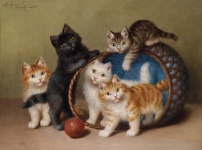 Kätzchen-Katzen-Vintage Malerei