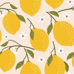 Lemons Fruit Pattern Background