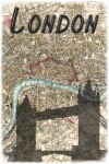 Plakat podróżny z mapą miasta Londyn