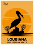 Louisiana retro utazási poszter