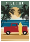 Cartaz de viagem de Malibu Califórnia