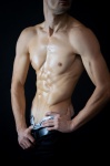 Muž, trup, model, pózování, svaly