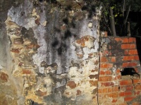 Plaster Flaking On A Wall Of A Ruin
