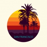 Plakát západu slunce v San Franciscu
