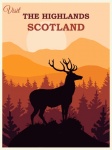 Skotsko retro cestovní plakát