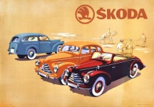 Affiche publicitaire de voiture Skoda