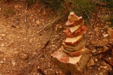 Stack of rocks on a hiking trail