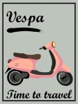 Vespa Moped Retro Poster