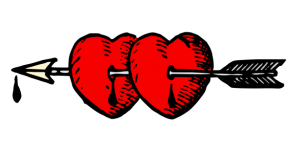 Vintage Clipart Heart Arrow