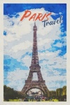 Poster de călătorie de epocă Paris