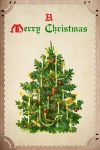 Vintage Christmas Card Fir Tree