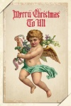Cartão vintage de anjo de natal