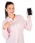 Woman Pointing At Phone