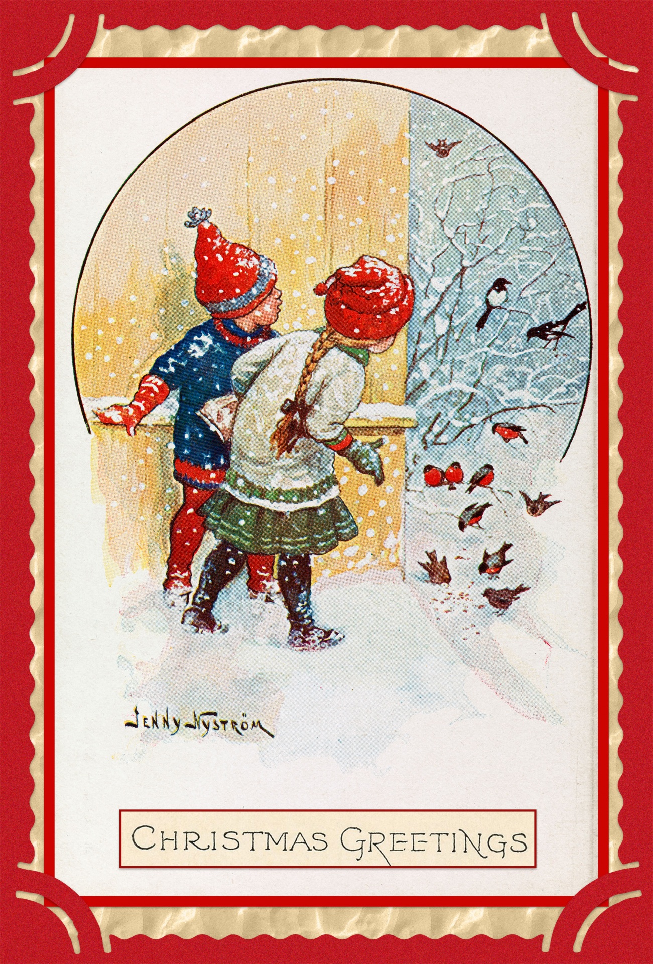 Christmas Children Vintage Card Free Stock Photo - Public Domain Pictures