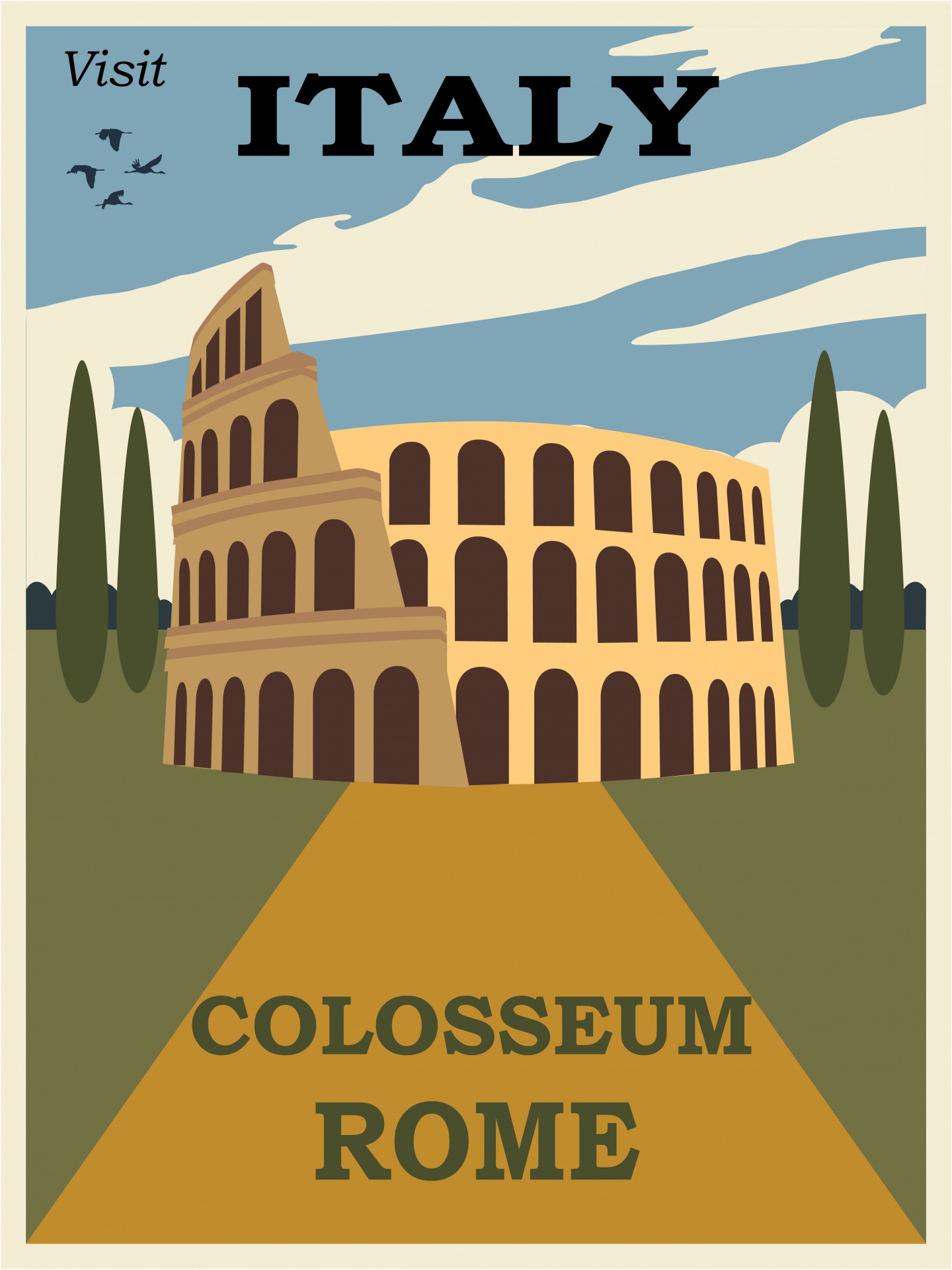 ancient rome travel poster