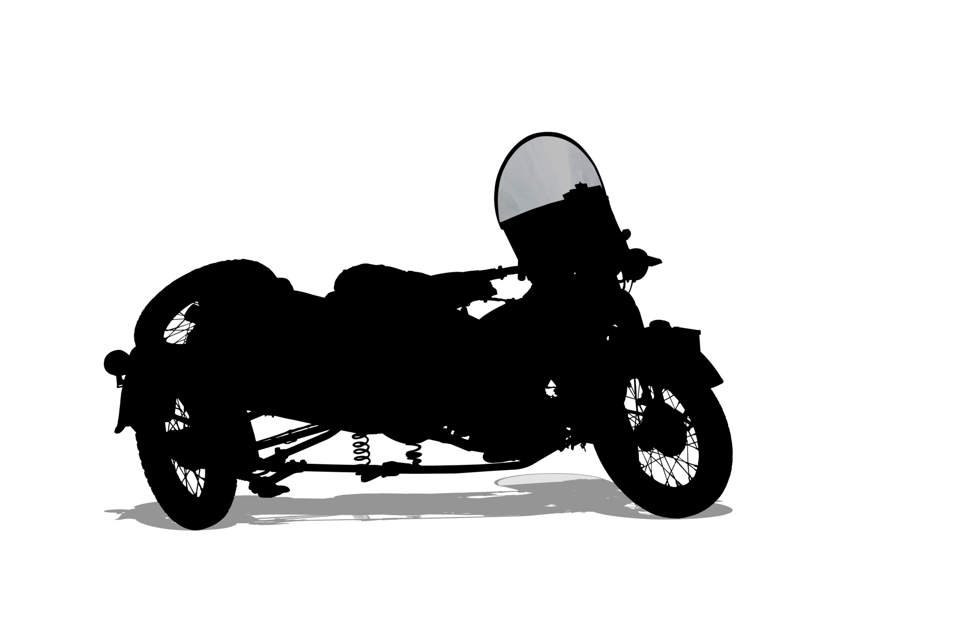 Silhouette Black, Motorcycle, Clipart
