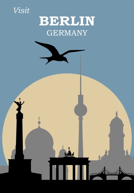 Berlin Germany Vintage City Poster