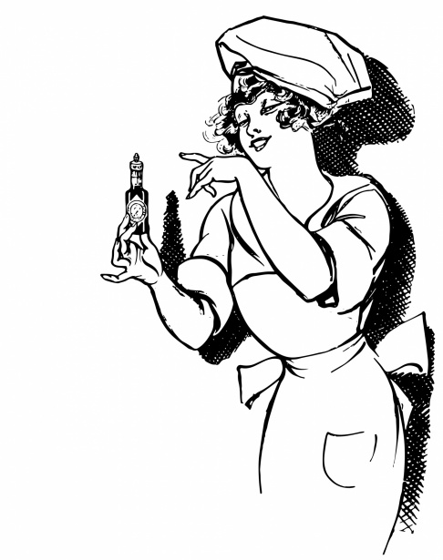 vintage woman cooking clipart