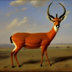 Antilope, vendange, illustration