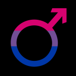 Bisexuální mužský symbol na černém pozad