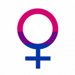 Bisexual pride flag female on white