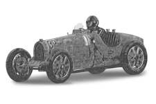 Klipart, staré závodní auto, kresba