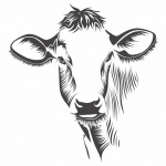Ilustrație de artă în linie de vaca