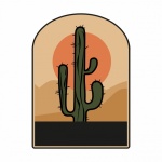Sivatagi kaktusz naplemente Clipart