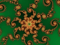 Fractal spiral on green background